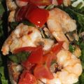 Bruschette con vongole, mazzancolle e rucola