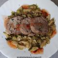 Filetti di maiale con cavoletti di Bruxelles