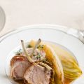 Carre di agnello con l'indivia al sidro