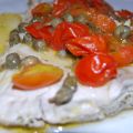 Filetto di cernia con pomodori e capperi
