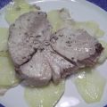 Fette di ricciola con coperta di patate