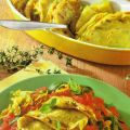 Crèpes con ricotta e verdure.