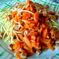 Pasta con prosciutto e carote al curry
