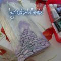 tegola con tecnica decoupage