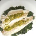 FILETTI DI SPIGOLA AL PESTO E SPINACI