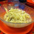 Penne con crema di porri e ricotta salata
