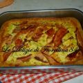 Pane pizza con porri e speck