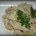 Pasta con prosciutto cotto, porri e panna