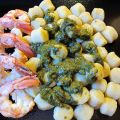 Gnocchi di patate con pesto e gamberi