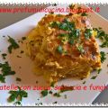 Tagliatelle con zucca, salsiccia e funghi