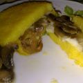 Dischi di polenta funghi e asiago