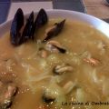 Zuppa di cipolle e cozze allo zafferano