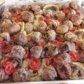 Teglia di polpette e verdure