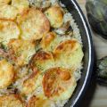 Tiella di riso carciofi e patate