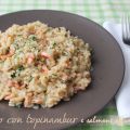 Risotto con topinambur e salmone affumicato