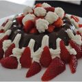 Budino, panna e fragole