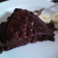 Light chocolate banana cake with soft melted[...]