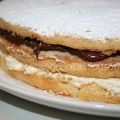 Torta con crema all'arancia e nocciolata