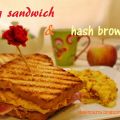 Egg Sandwich and Hash Browns