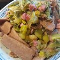 Pasta di farina di castagne, porri, speck,semi[...]