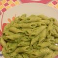 pennette con crema di piselli e menta