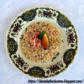 Risotto con fichi , pancetta ed erbe aromatiche