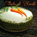 Torta di carote vestita a festa