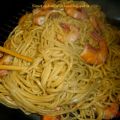 Noodles con gamberi alla piastra