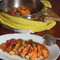 Pollo con  basilico e pomodorini