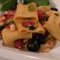 Paccheri ai sapori del mediterraneo.