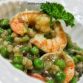 Orzotto con gamberi e piselli