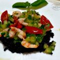 Riso Venere con Gamberi Zucchine e Pomodorini