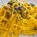 Tagliatelle zafferano e funghi porcini