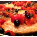 Pesce spada con capperi olive e pomodorini