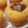 Muffin cocco e cuore di fragola