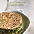 Crepes vegane ai semi misti con spinaci e seitan