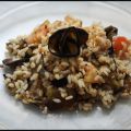 Insalata di tre cereali con melanzane e pomodori