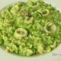 Risotto con piselli e calamari