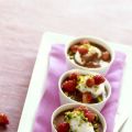 Isole galleggianti su crema di cioccolato