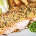 Salmone gratinato al forno con pistacchi