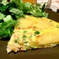 Frittata di patate, salmone e piselli