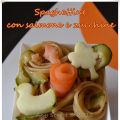 Spaghettine con salmone e zucchine