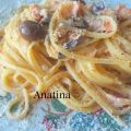 BAVETTE con SALMONE e OLIVE