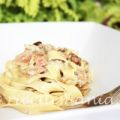 Tagliatelle ai funghi e prosciutto