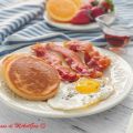 Pancake uova e pancetta croccante