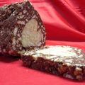 Salame al cioccolato fondente  con cuore bianco