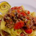 PAPPARDELLE ai FIORI di ZUCCHINE,SPEK e MANZO