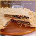 Torta rustica con scarola, olive nere e capperi