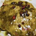 Fettine di lonza al matcha e pepe baie rose