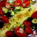 Spigola in crosta di patate con zucchine,[...]
